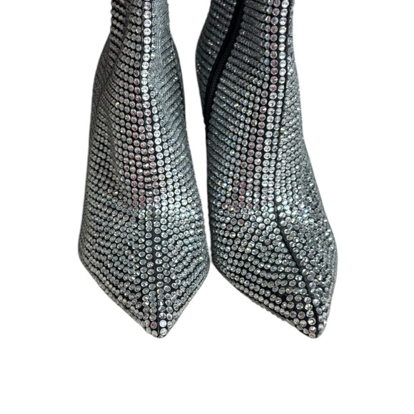 Gianni Bini Party Swifty GaborTwo Rhinestone Pointed Toe Tall Wedge Boots 6.5 - Picture 4 of 12